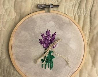 Lavender Bushel Embroidery Hoop