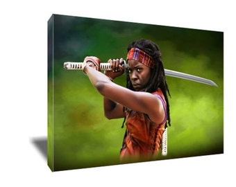 FREE SHIPPING The Walking Dead's Badass Michonne Canvas Art