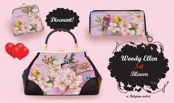 retro handbag set, vintage handbag set,Bloom,christmas,gifts,gifts for her,Woody Ellen handbag,christmas gifts,christmas gift ideas