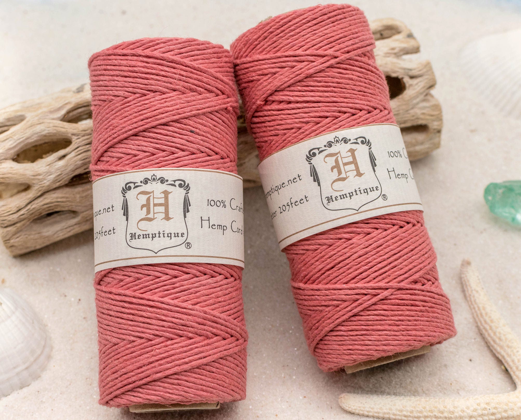 Hemp Cord Coral Natural Jewelry Cord Pink Twine Macrame
