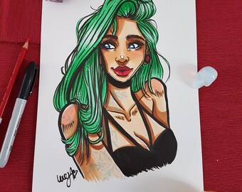 Original artwork - Green lady
