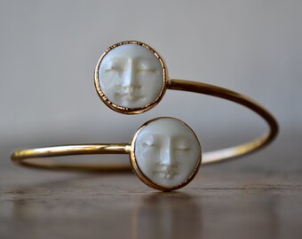 MAN In The MOON Bracelet /// Moon Face Bracelet