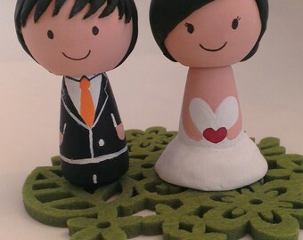 Custom Kokeshi Doll Wedding Cake Topper