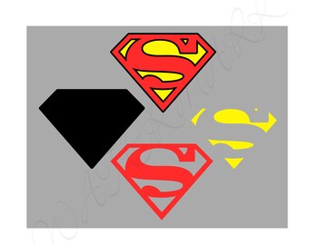 Super SVG & Studio 3 Cut File Stencil Decal Logo for Silhouette Cricut Decals Logos Downloads Digital Design Hero Superman Man SVGs Cutouts