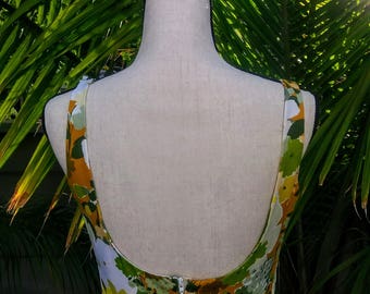 Groovy Vintage 70's floral print maxi dress
