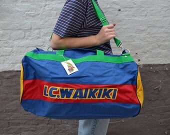 Genuine vintage sports bag LC WAIKIKI / large bag / French monkey icon of the 90's