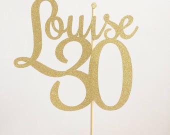 Personalised Birthday Cake Topper, 30th Birthday Topper, Age Birthday Cake Topper, Number Cake Topper, Cake Decorations,