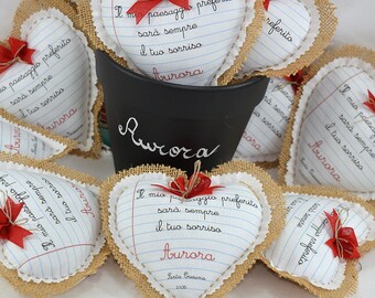 10 Personalized Favors-Heart 14 x 14 cm for communion and confirmation