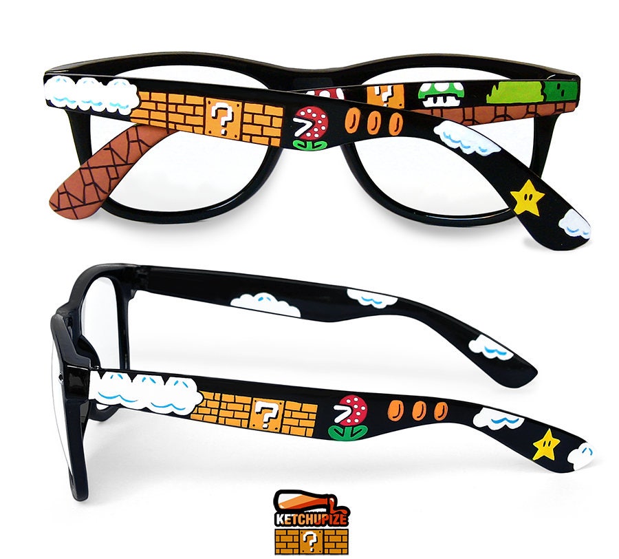 Custom Made Mario Glasses Unique Men Retro Geek T For Gamer