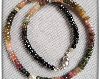 Tourmaline with Silver Tulip