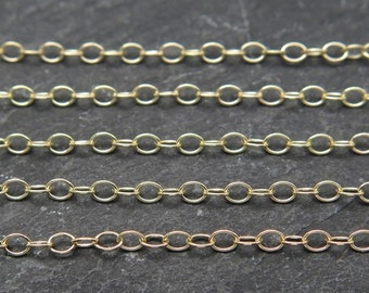 14k Gold Filled Cable Chain 2 x 1.4mm ~ by the Foot