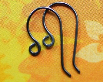 Oxidized Sterling Silver French Handmade Ear Wires: 4 pair