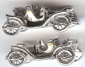 ANTIQUE CAR Charm. Silver Plated Pewter. 3D Model T Ford. Chevrolet. Reo. Oldsmobile. Automobile. Made in the USA. wui