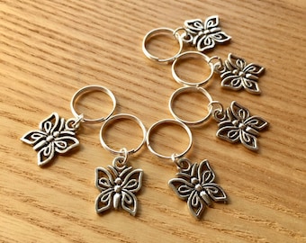 Snag Free Butterfly Charm Knitting Stitch Markers Set of 6, Knitting Tools, Gift for Knitters, Cute Stitch Markers, Gift for Nature Lover
