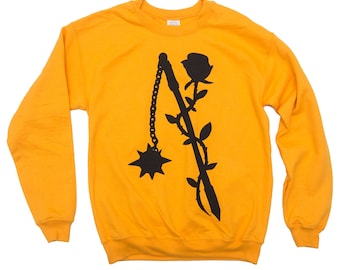 Rose and Flail Gold Crewneck Sweater