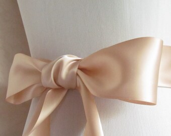 Blush Satin Ribbon Sash / Double face satin Sash / DIY Sash / 12ft sash / 9ft sash / 6ft sash