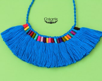 NEW!! Tassel necklace, Mexican jewelry, multitassel.