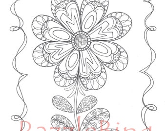 DIY Bookmark Printable Coloring Page-Zentangle inspired