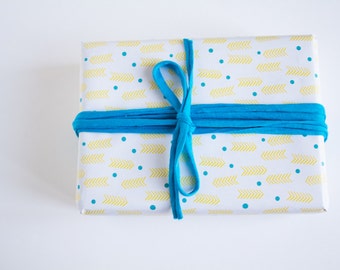 Geometric wrapping paper - 3 sheets - Duplex printing : Fishes and Arrows