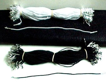 Elastic Fasteners with metal barbs at each end for DIY Mask Makers bundled in 100 or 144