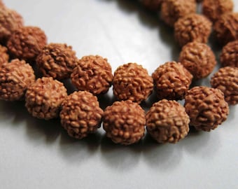 108pcs Natural Rudraksha Seeds Prayer Beads Japa Malas 7mm - A297