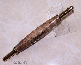 Mother's Day Gift Double Sided Seam Ripper / Needle Threader in Lightly Spalted Curly Maple Wood with 24k Gold or Chrome Plate Trim
