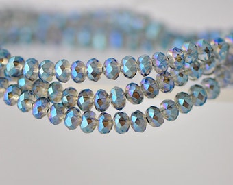 Faceted Rondelle Glass Crystal Beads Green 3x4mm-BZ0482 / 140Pcs
