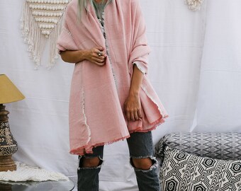 Wool Scarf In Pink Red, Womens Scarves, Cozy Scarf, Winter Fall Scarf, Warm Scarf, Cotton Wool Scarf