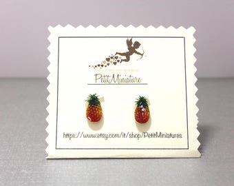 Earrings Pineapple Earrings summer Earrings fruit Earrings handmade jewelry summer steel surgical made in italy jewelry fruit stud earrings