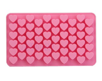 Silicone Mold: 55 Hearts, 1.5x1.4 cm, Small Heart Mold, Candy Mold, Resin Mold, Mini Heart Mold, Hot or Cold Mold, Jewelry Mold, Easy Clean