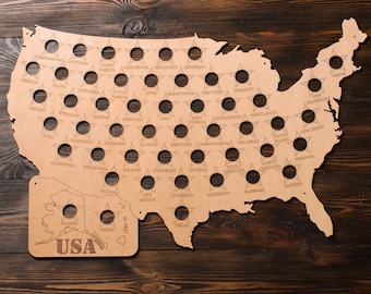 Personalized USA Personalized USA Beer Cap Map Man Beer Cap Map USA - Beer Cap Display Gift for Him Gift - Gift for friends