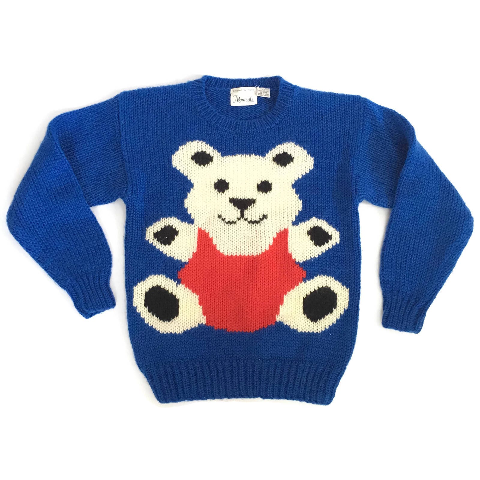 Vintage Teddy Bear Sweater Novelty Knit Sweater