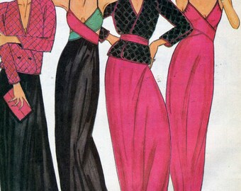 Vintage 70s/80s Butterick 6858 UNCUT Misses Reversible Jacket and Criss Cross Nightgown Sewing Pattern by John Kloss