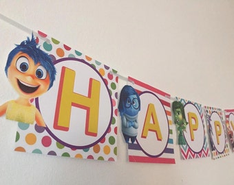 Inside Out Birthday Banner , Inside Out Decor , Inside Out Party
