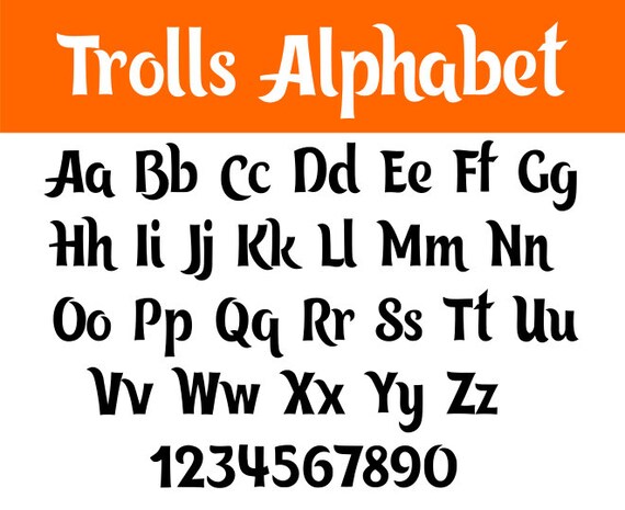 trolls font svg trolls alphabet svg trolls sg poppy troll