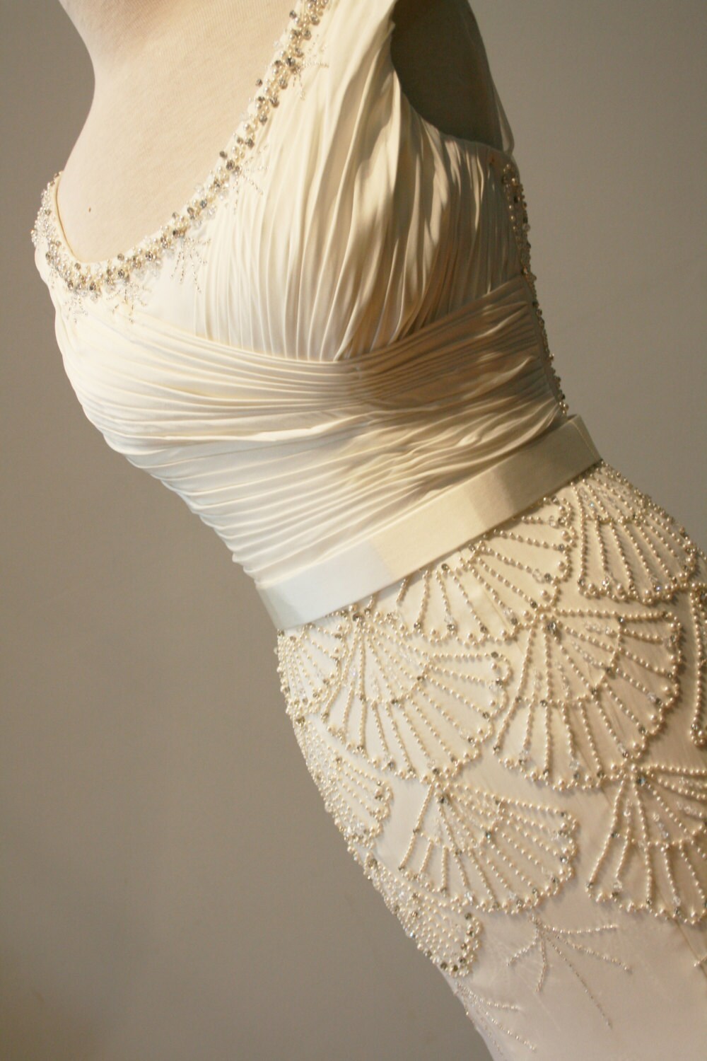 Art Deco Wedding Dress Beaded Vintage Style