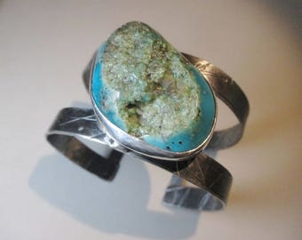 Big Bold Chunky Turquoise Bracelet Sterling Silver