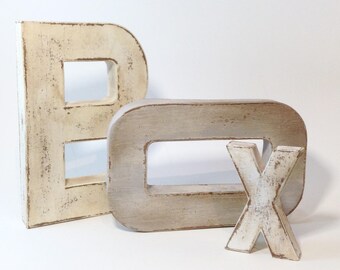Farmhouse Letters - White | Farmhouse, Shabby Chic, Country, Wall Decor, Antique, Rustic, Vintage, Matte, Milk Paint, Modern Farmhouse