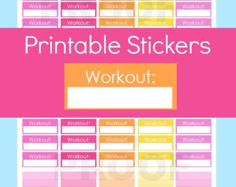 Workout Stickers, Planner Stickers Printable, Erin Condren Stickers, Printable Planner Stickers, Erin Condren Planner Stickers, Fitness