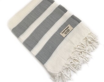 Personalized Gift for Women Gift for Girlfriend Gift for Her Monogram Gift for Mom Turkish Scarf Turkish Shawl Gray Scarf Bamboo Scarf Gift
