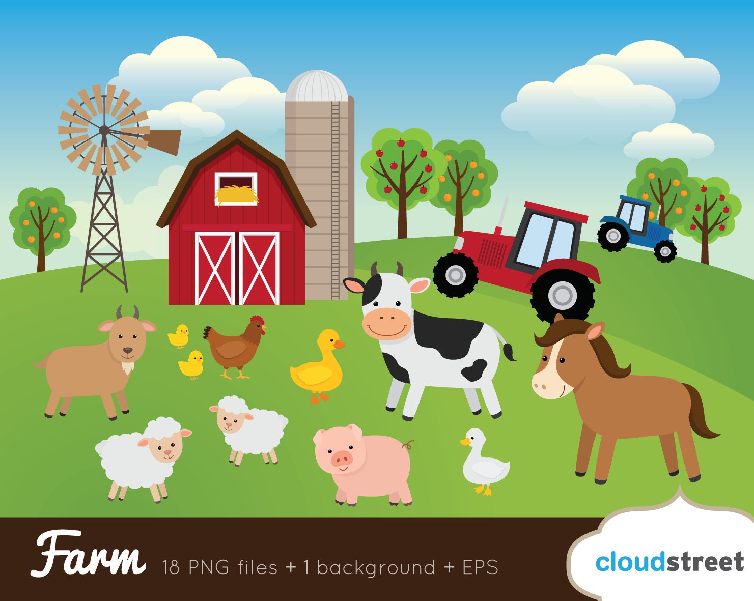 BUY 2 GET 1 FREE Farm Clipart / Farm Animal Clipart / barnyard clipart