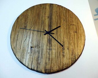 Vintage HandMade Walnut Wooden Rustic Wall Clock