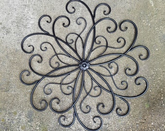 Large Metal Wall Art / Large Wrought Iron Wall Decor / Scrolled Metal Wall Decor / Metal Wall Decor / Metal Wall Art / Flower Wall Decor