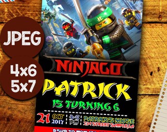 Ninjago Invitation, Ninjago Invitations, Ninjago Birthday, Ninjago Party, Ninjago Card, Ninjago Printable, Ninjago Birthday Party, Ninjago