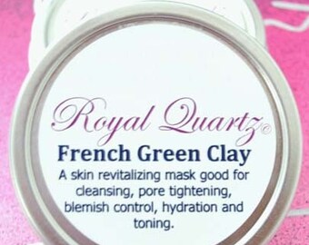 French Green Clay - For revitalizing your skin (cleansing, pore tightening, blemish control, toning, and hydrating)