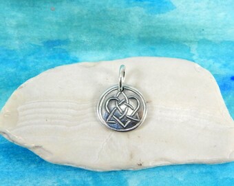 Tiny Sisters Charm, Inspirational Jewelry, Personalized, Celtic Sister Knot Charm, Celtic Jewelry, Sister Jewelry, Tiny Fine Silver Charm