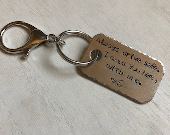 Custom Hand Stamped Metal Keychain