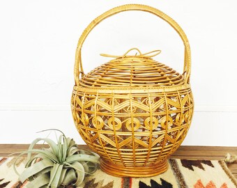 Vintage Large Rattan Basket