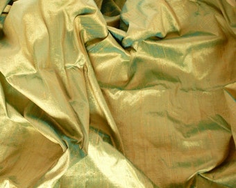 Silk Dupioni in Pistachio with Green, Fat qarter-D 145