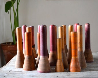 Large wooden spools, job lot, antique, 19 pieces